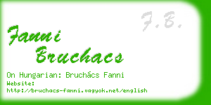 fanni bruchacs business card
